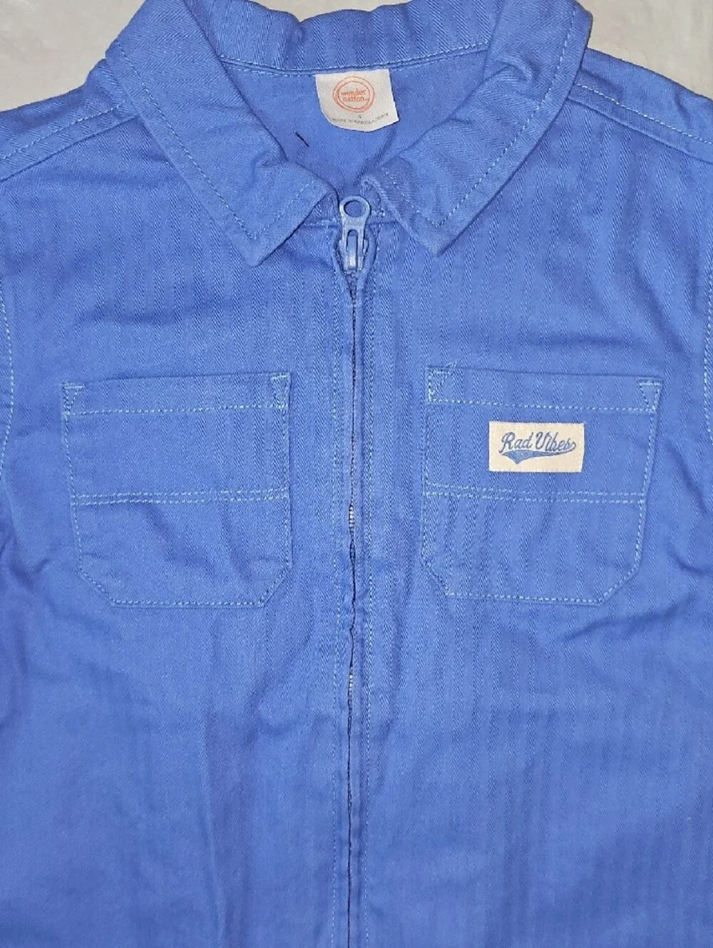 Wonder Nation Little Boy Size 4 Cotton Twill Chore Zippered Jacket, Lightweight